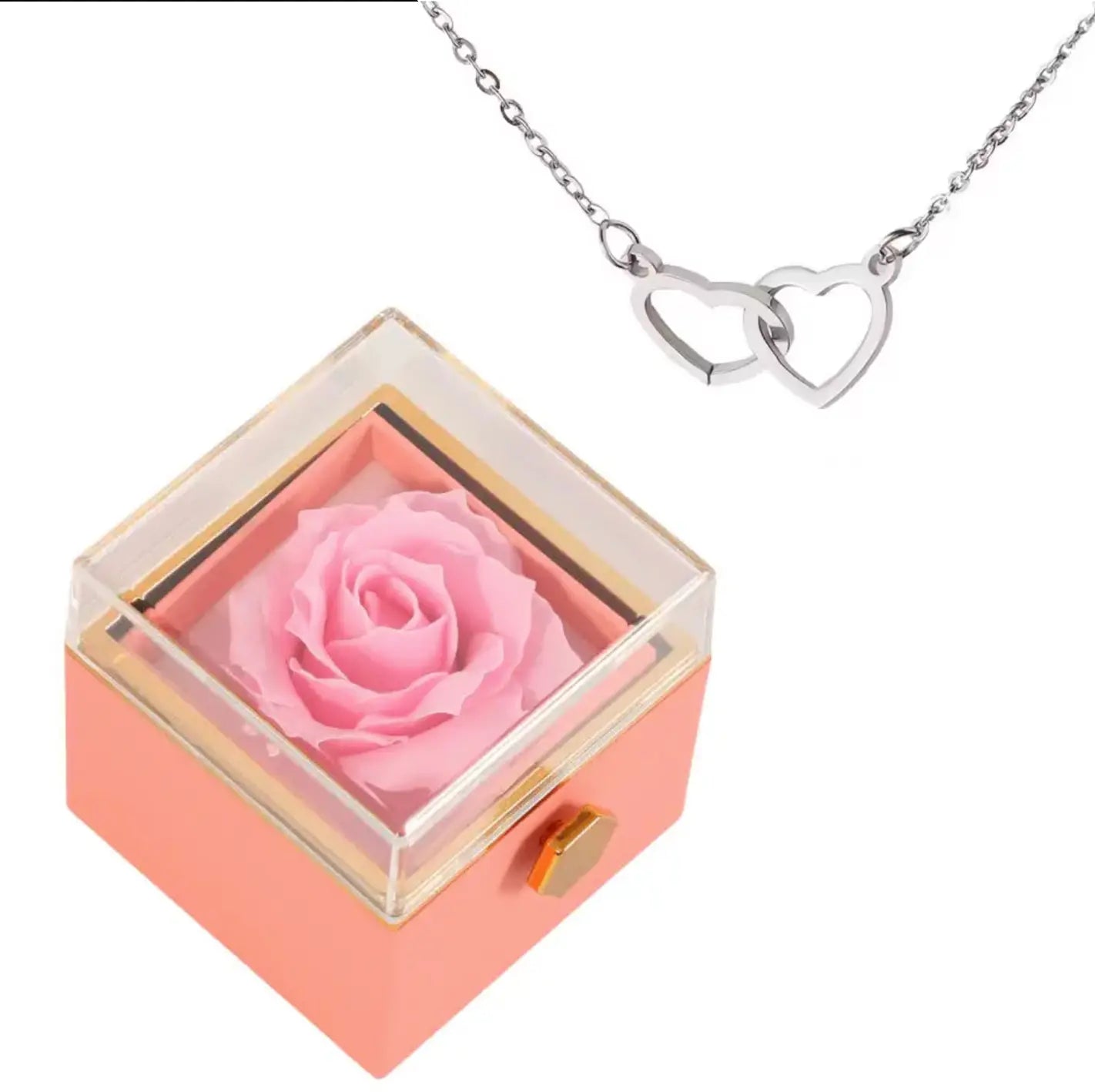 Coffret Rose Éternelle avec Collier Gravé TresorsD'amour