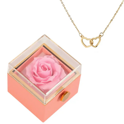 Coffret Rose Éternelle avec Collier Gravé TresorsD'amour