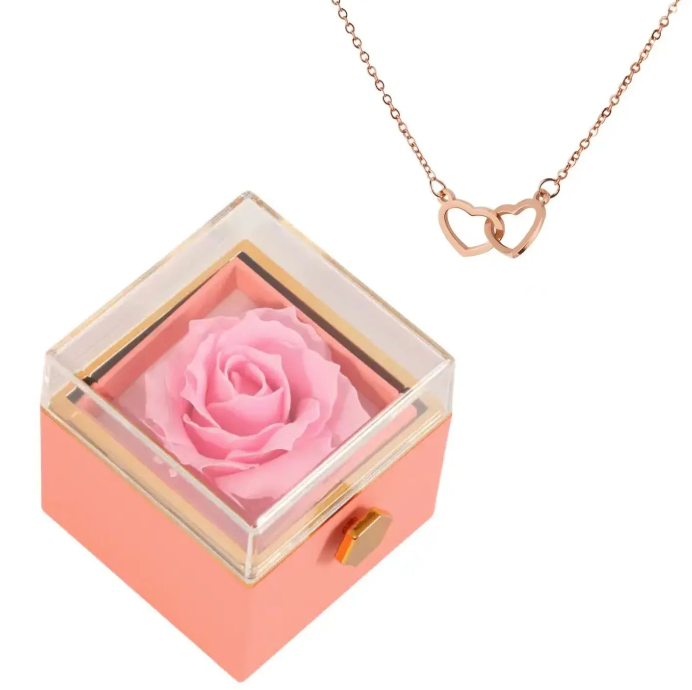 Coffret Rose Éternelle avec Collier Gravé TresorsD'amour