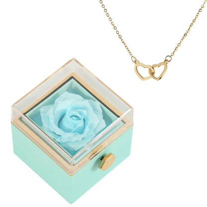 Coffret Rose Éternelle avec Collier Gravé TresorsD'amour