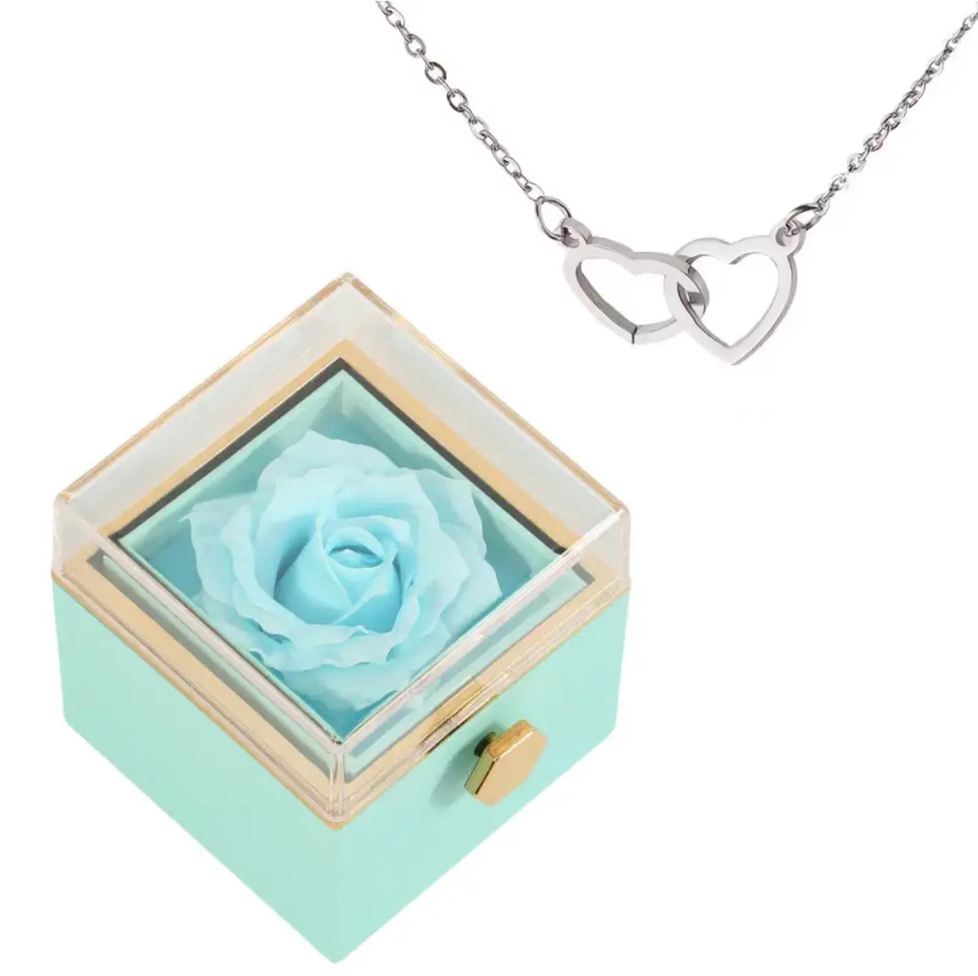 Coffret Rose Éternelle avec Collier Gravé TresorsD'amour