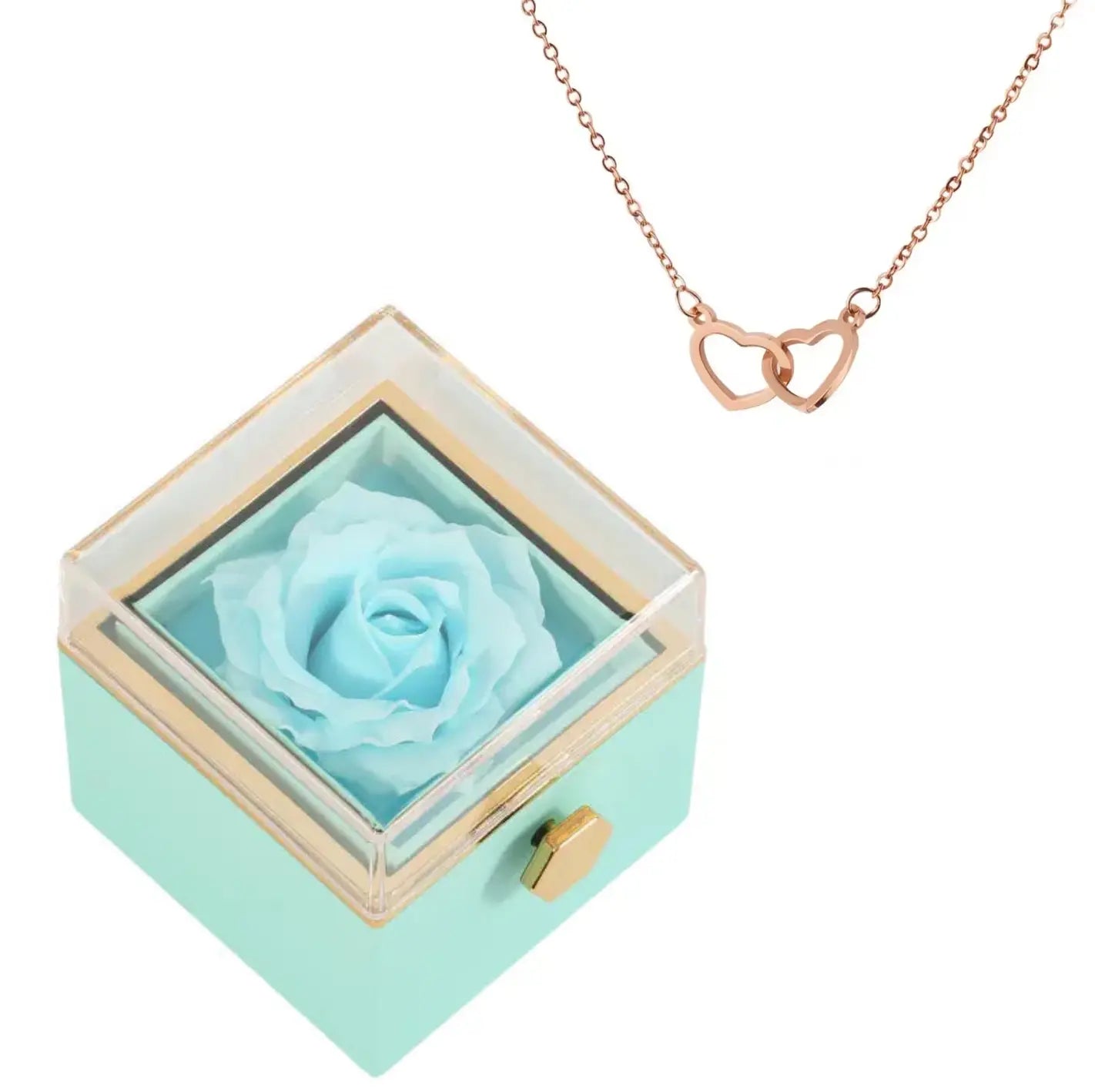 Coffret Rose Éternelle avec Collier Gravé TresorsD'amour