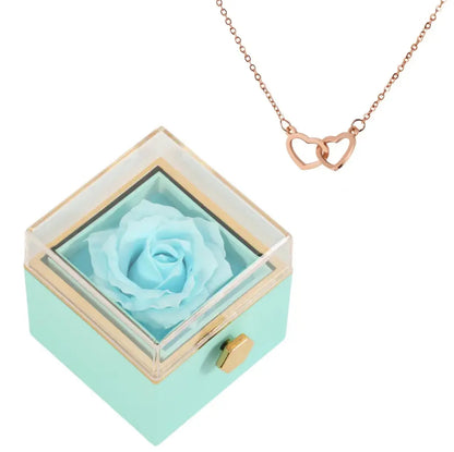 Coffret Rose Éternelle avec Collier Gravé TresorsD'amour